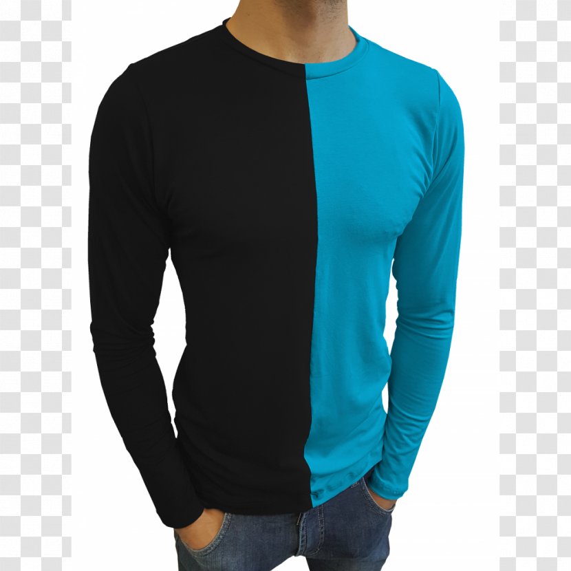 Sleeve T-shirt Collar Blue - Color Transparent PNG