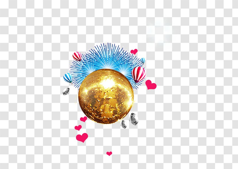 Download - Christmas Ornament - Golden Crystal Ball Background Transparent PNG