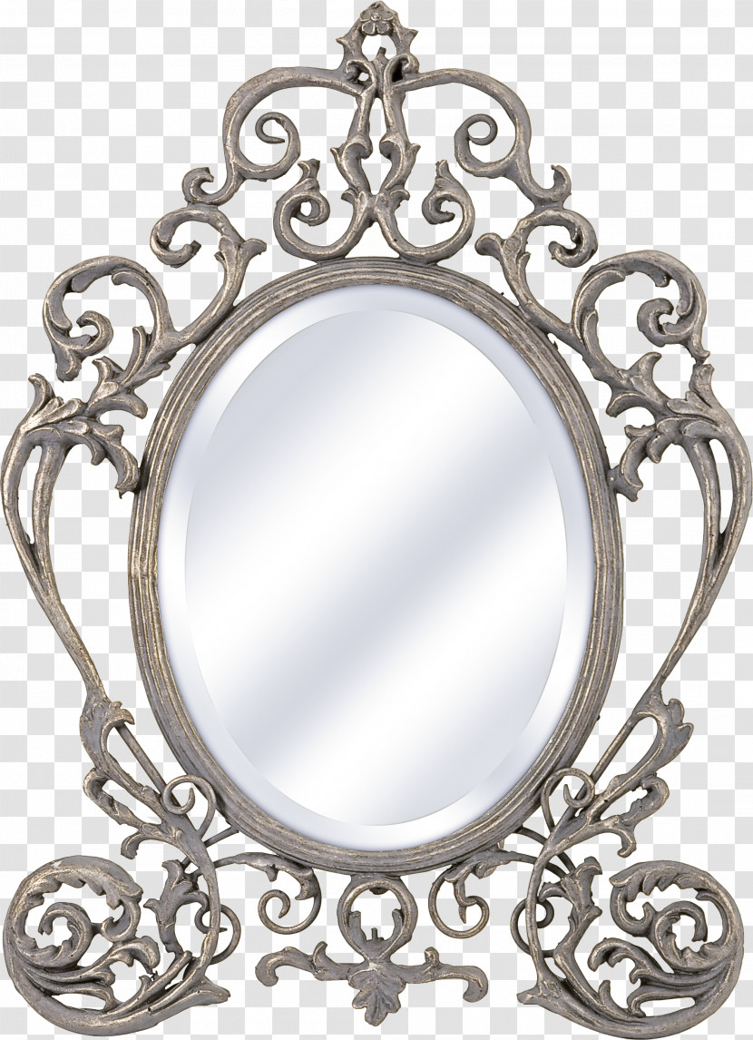 Mirror Metal Ornament Silver Makeup Mirror Transparent PNG