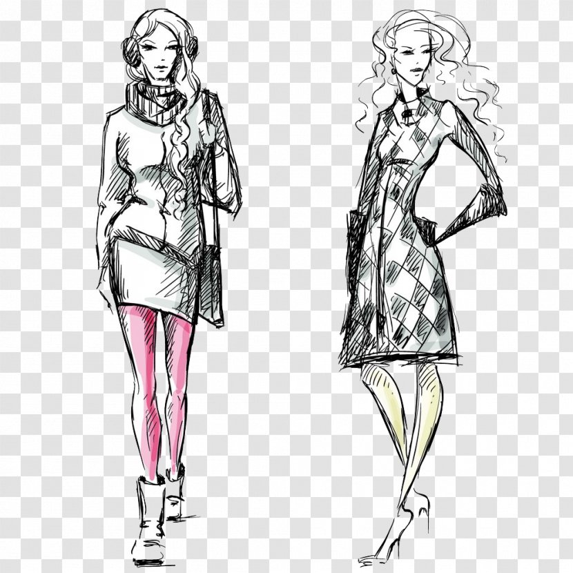 Fashion Illustration Drawing - Dress Design Transparent PNG