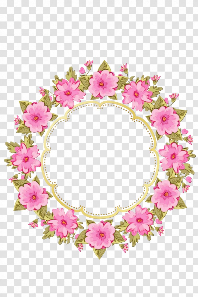 Clip Art Floral Design Flower Wreath - Pink Transparent PNG