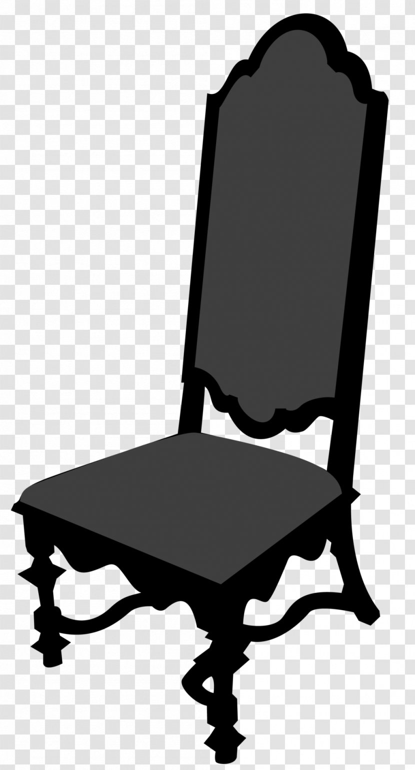 Table Chair Furniture Dining Room - Black And White - Vector Transparent PNG