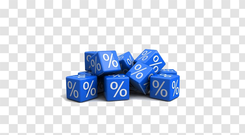 Percentage Compound Interest Bank - Creative Stereoscopic 3D Percent Sign Dice Transparent PNG