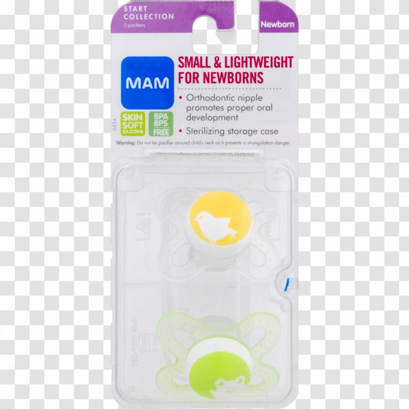 MAM Newborn Start Orthodontic Pacifier Unisex 0+ Months 2-Count Product Yellow Mother - Animal - Mamãe Transparent PNG