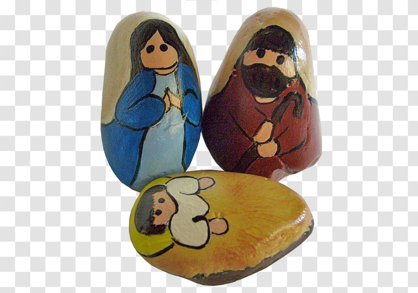 Nativity Scene Painting Rock Christmas Of Jesus - Greenery Hand Painted Transparent PNG