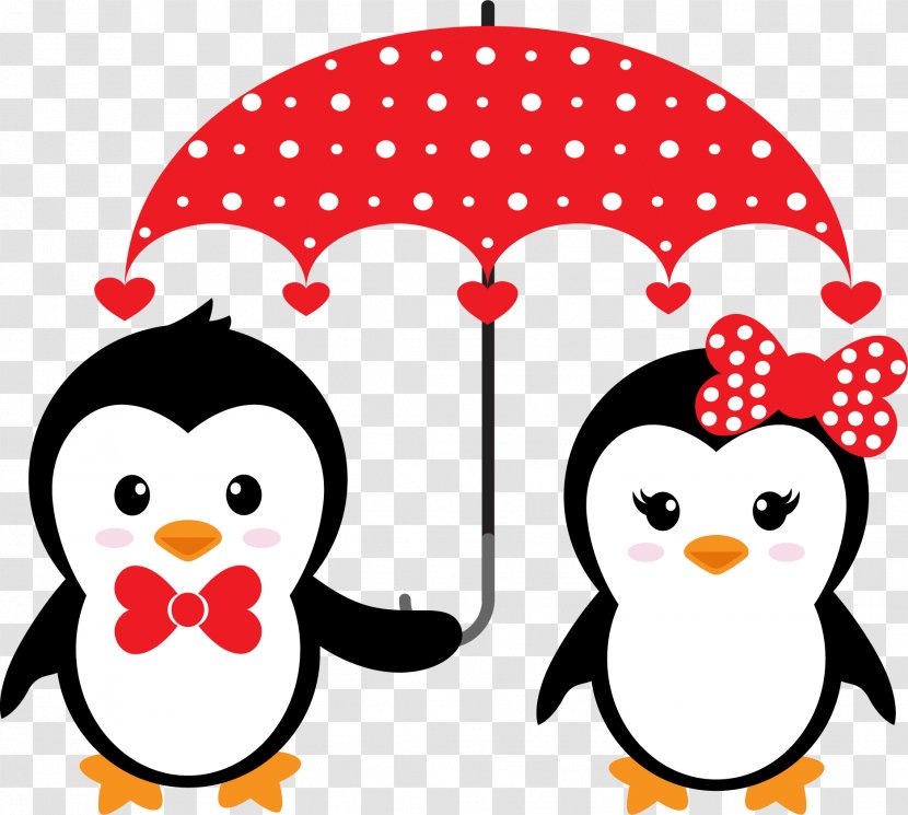Cartoon Love Illustration - Poster - Umbrella Penguin Transparent PNG