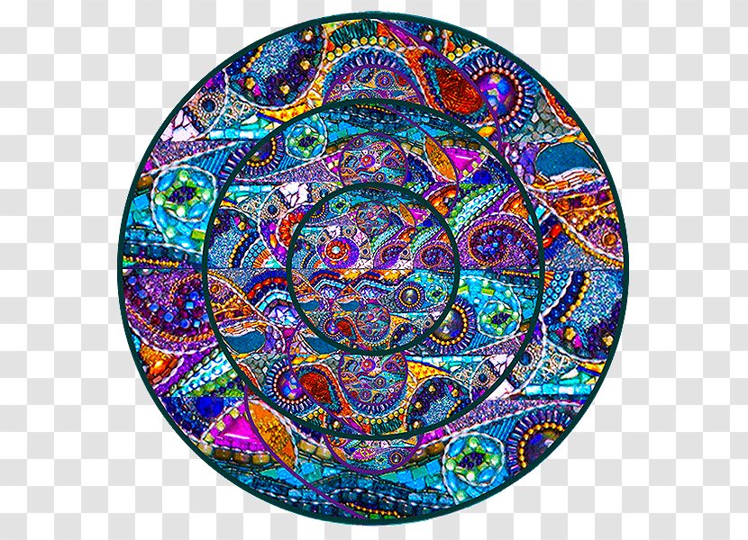 Glass Mosaic Tile Sticker Stationery - Psychedelic Art - Circle Abstract Transparent PNG