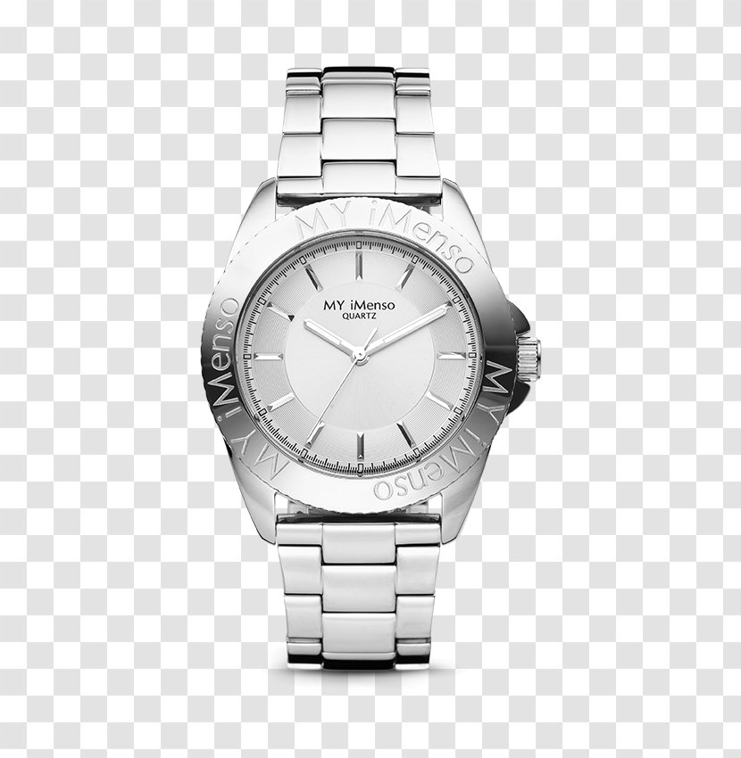 Quartz Clock Watch Silver Dial Transparent PNG