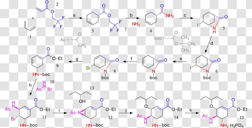 Oseltamivir Total Synthesis Chemical Reaction - Epoxide - Illicium Verum Transparent PNG