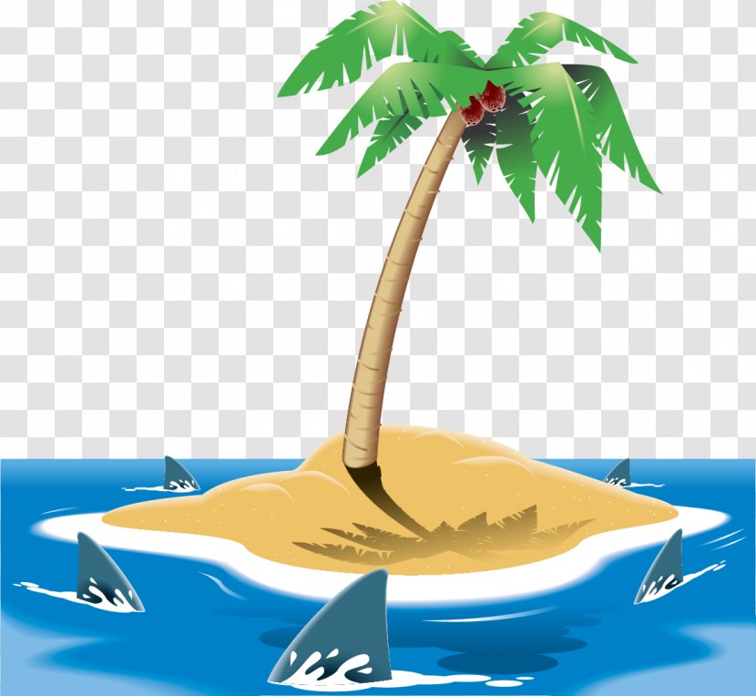 Coconut - Tree - Vector Painted Island Transparent PNG