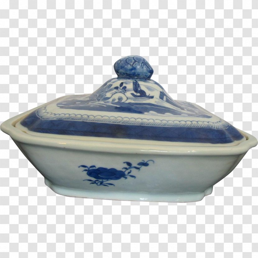 Tableware Ceramic Porcelain Lid Blue And White Pottery - Bowl Transparent PNG