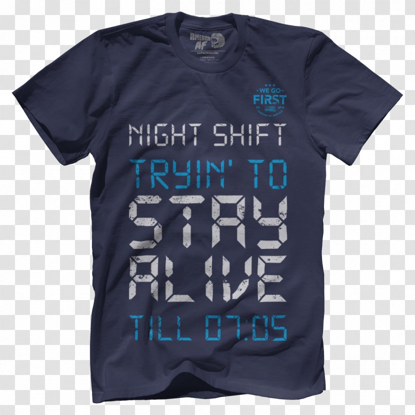 T-shirt Blue Sleeve Navy - Top Transparent PNG