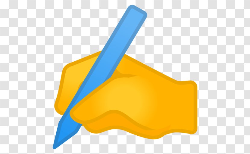 Emoji The Writing Hand Handwriting - Yellow Transparent PNG