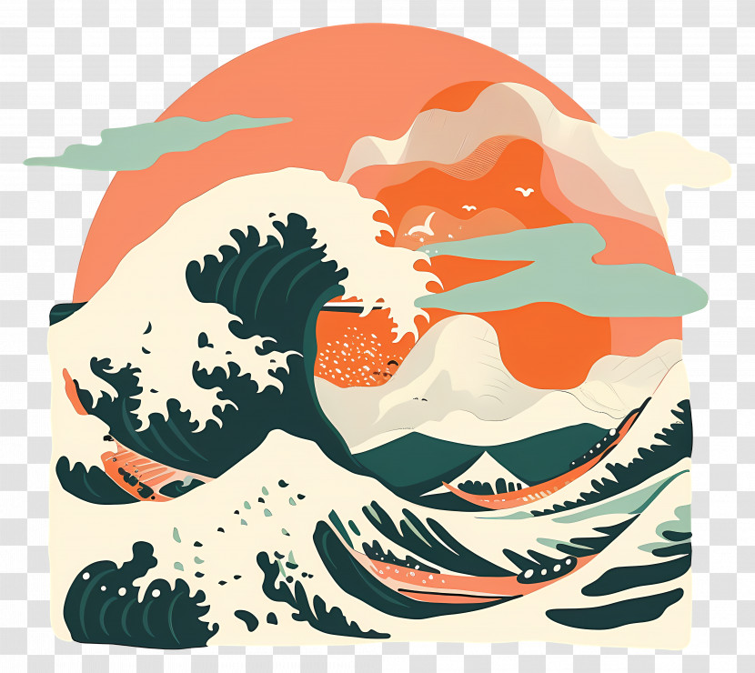 Tsunami - Giant Ocean Wave Illustration Transparent PNG
