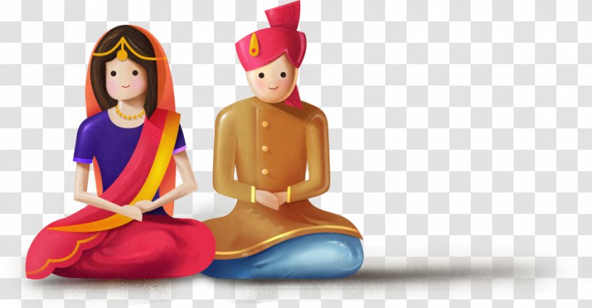 Weddings In India Marriage Couple - Cartoon - Wedding Transparent PNG