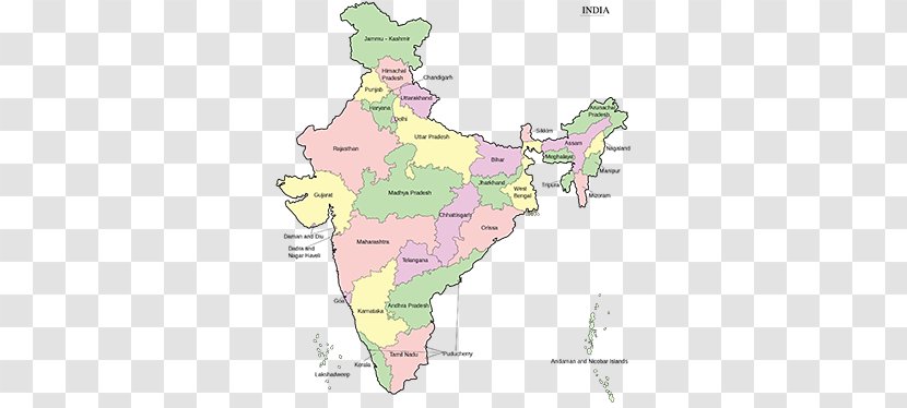 States And Territories Of India Blank Map Union Territory Transparent PNG