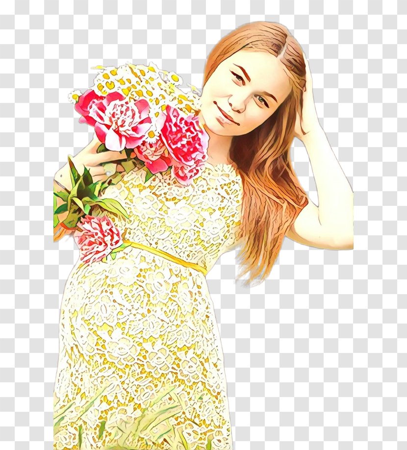 Hair Coloring Photo Shoot Yellow Fashion - Floral Design - Cut Flowers Transparent PNG