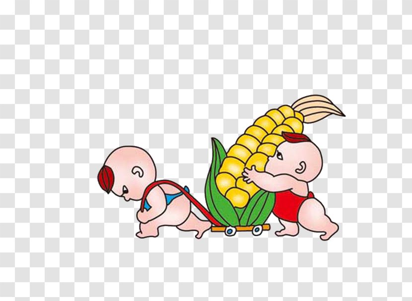 Cartoon Poster - Fictional Character - Children Move Corn Transparent PNG