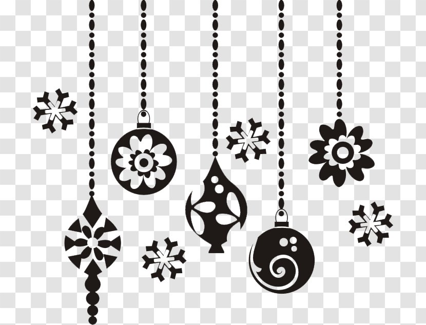 Black And White Christmas Ornament Transparent PNG
