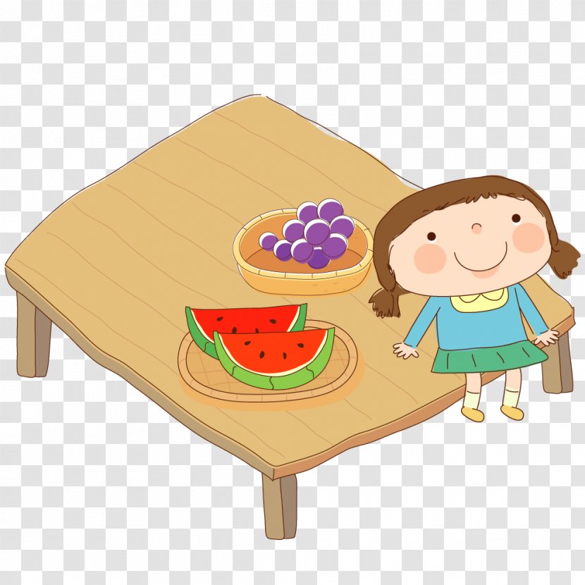 Cartoon Eating Illustration - Play - Waiting For Children To Eat Fruit Transparent PNG