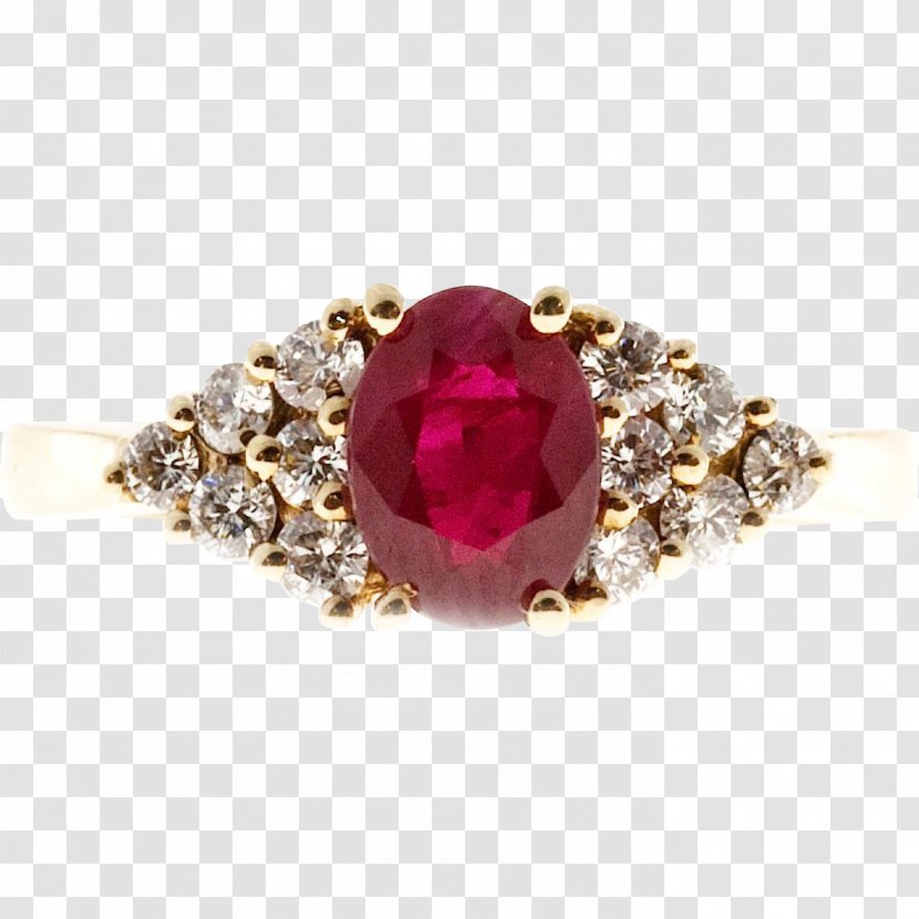 Ruby Engagement Ring Diamond Gold Transparent PNG