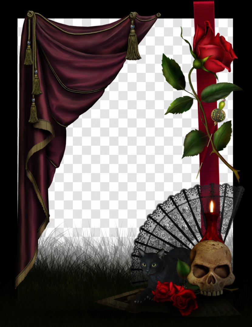 Picture Frame Art Clip - Rose - Goth Cliparts Transparent PNG