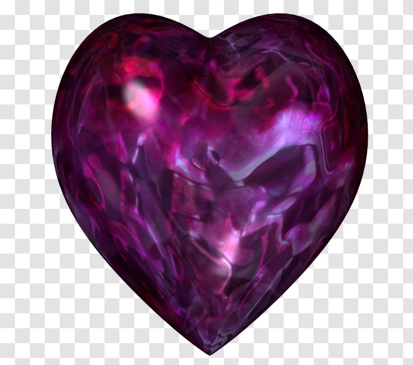 Violet Purple Lilac Magenta Amethyst - Heart - Glass Transparent PNG