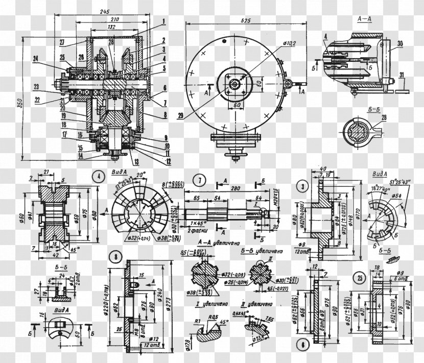 Reduction Drive Technical Drawing Malotraktor Tractor Gear Ratio - Diagram Transparent PNG