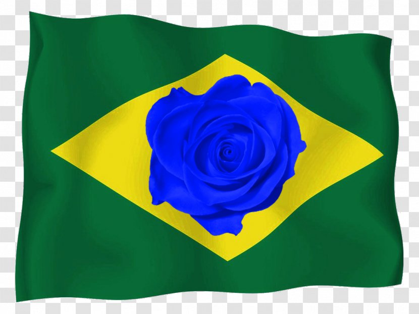 Garden Roses Flag Of Brazil - Electric Blue Transparent PNG