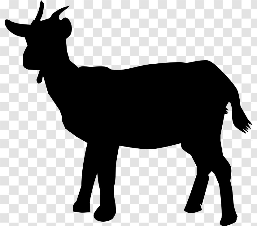 Boer Goat Black Bengal Silhouette Clip Art - Vector Transparent PNG