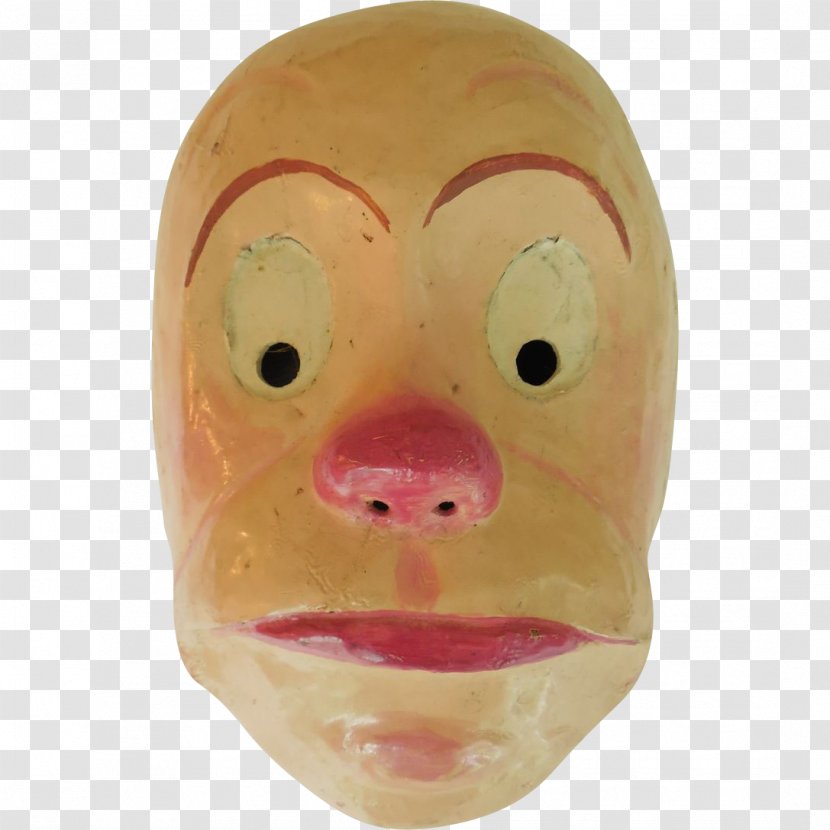 Paper Snout 1950s The Mask Papier-mâché - Clown - Hand Painted Characters Transparent PNG