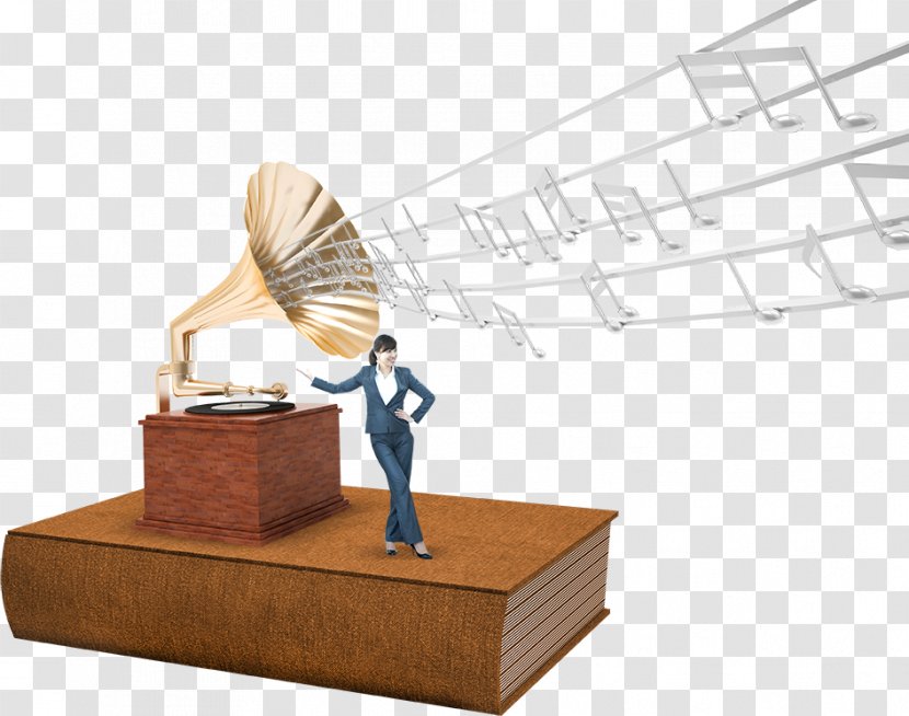 Phonograph - Software - Woman With Books On Transparent PNG