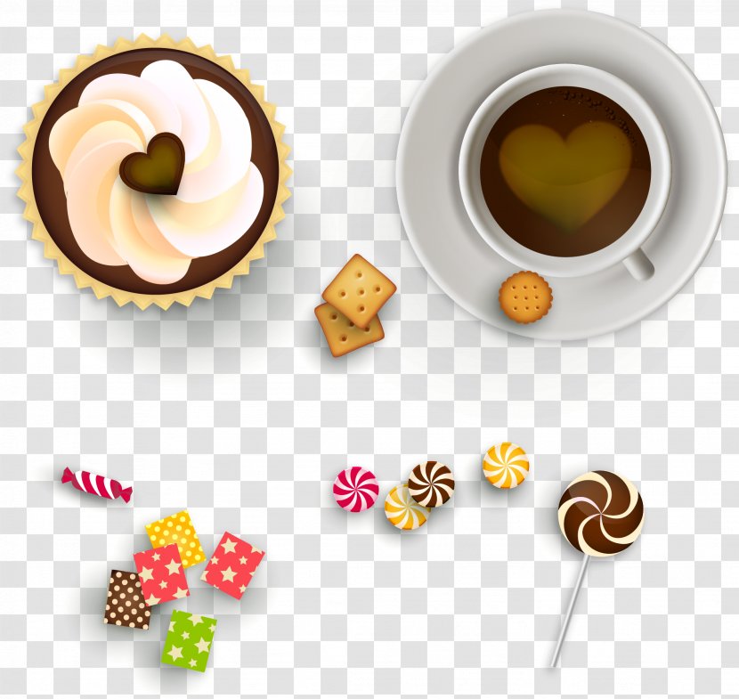 Vecteur Download Computer File - Coffee Cup - Vector Hand-painted Top View Sweets Transparent PNG