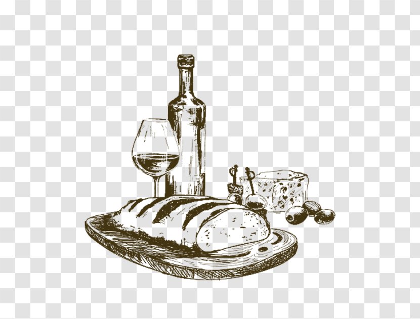 White Wine French Cuisine Drawing Transparent PNG