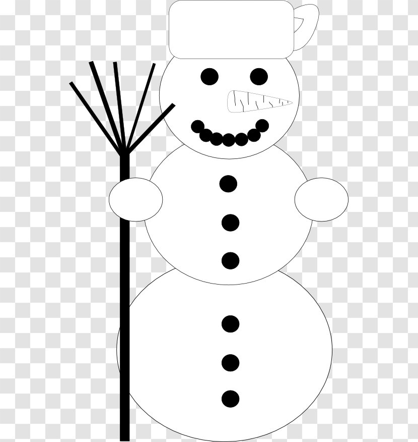 Snowman Clip Art - Point - Black And White Christmas Graphics Transparent PNG