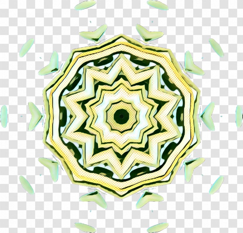 Green Pattern Yellow Kaleidoscope Symmetry - Plant Transparent PNG