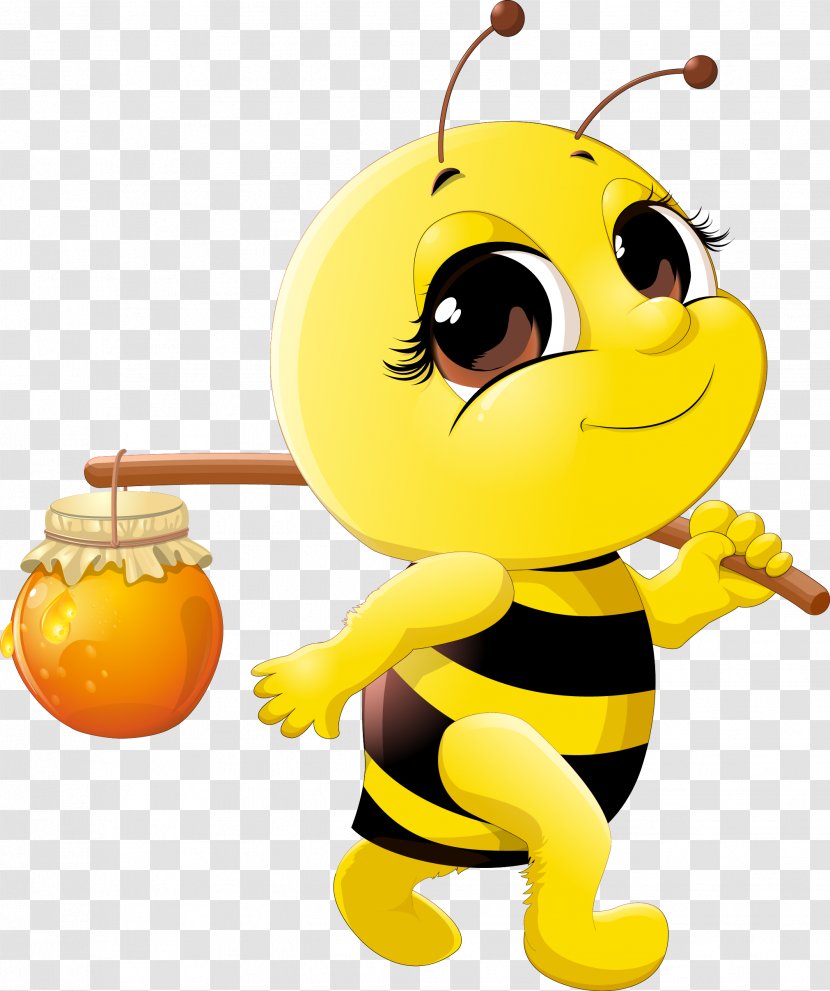 Honey Bee Cartoon Clip Art - Invertebrate - Cute Transparent PNG