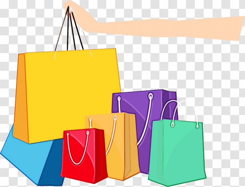 Shopping Bag - Yellow - Luggage And Bags Paper Product Transparent PNG