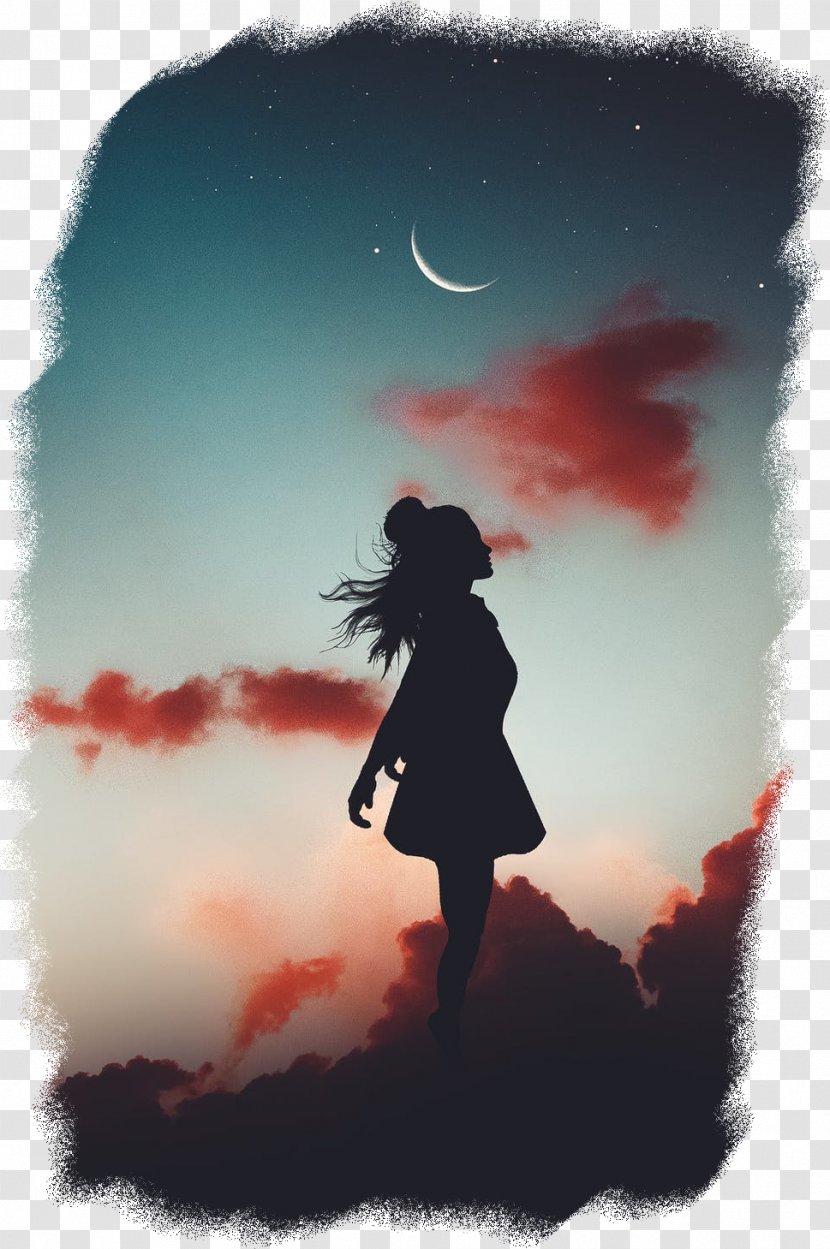 Girl Desktop Wallpaper Moon Image Photograph - Art Transparent PNG