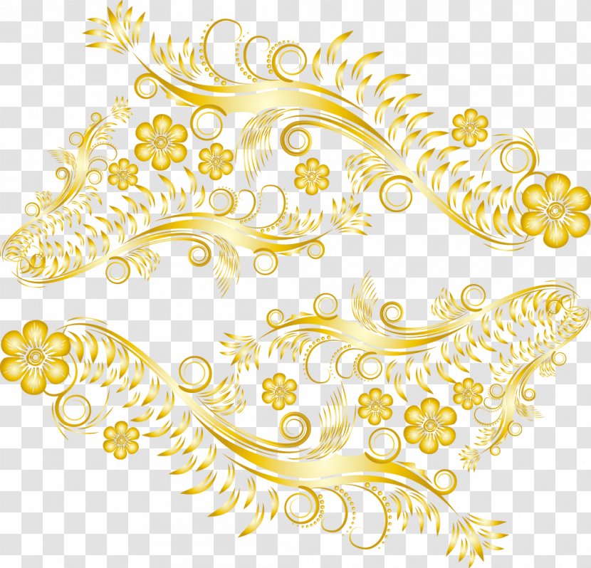 Gold Lace Pattern - Picture Frame - Europe Material Transparent PNG