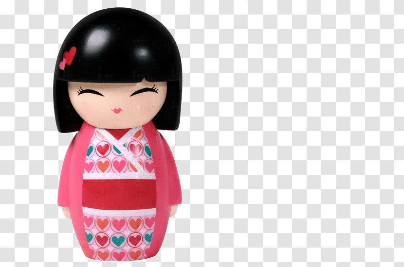 Doll Pink Toy Black Hair Figurine - Kimono - Magenta Transparent PNG