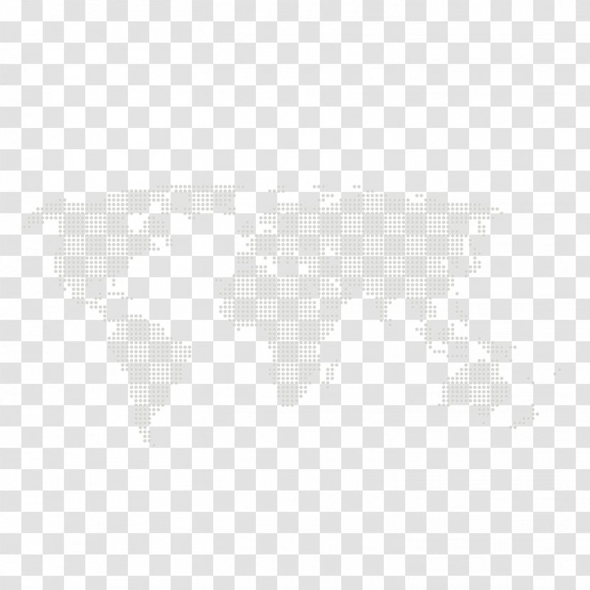 Black And White Line Point Angle - Grey World Map Transparent PNG