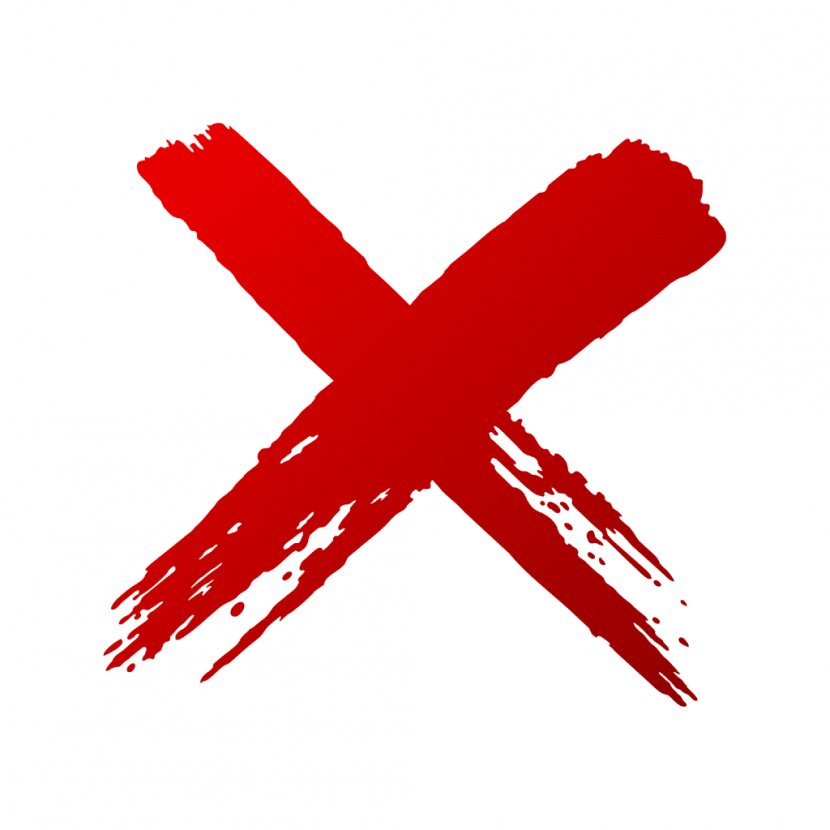 X Mark Drawing Red Check - Wing - Cross Transparent PNG