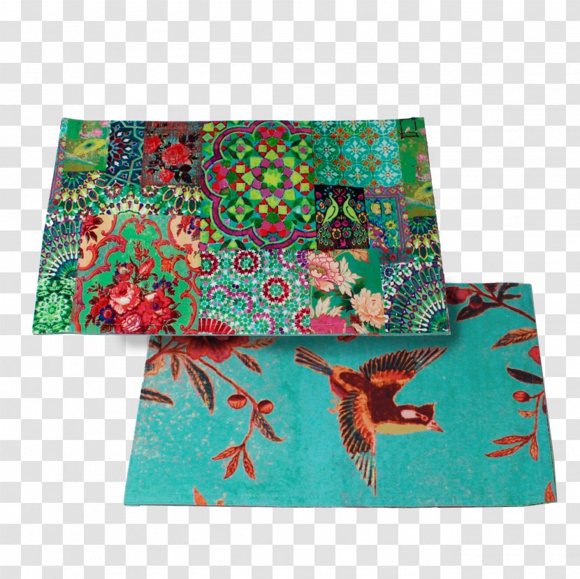 Place Mats Textile Patchwork Canvas Turquoise Transparent PNG