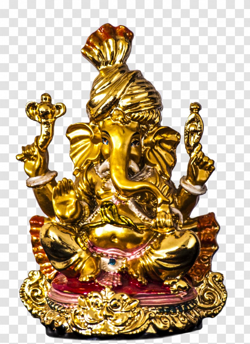 Shiva Ganesha Siddhivinayak Temple, Mumbai Parvati Deity - Statue - Shiny Gold Hindu God Transparent PNG