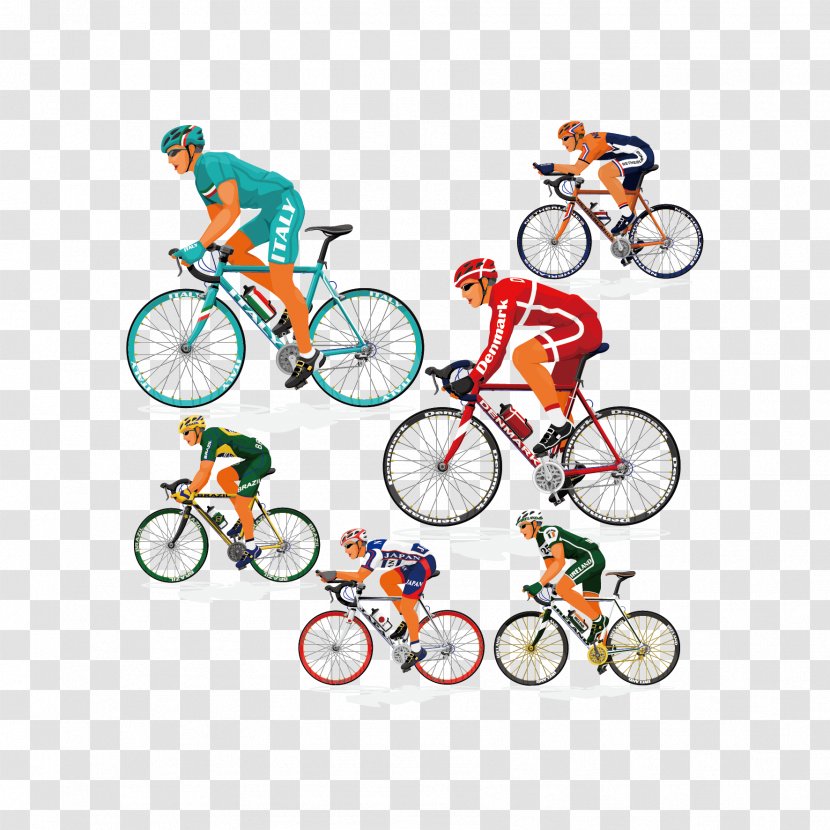 Bicycle Cycling Download - Vector Of People Riding A Bike Transparent PNG