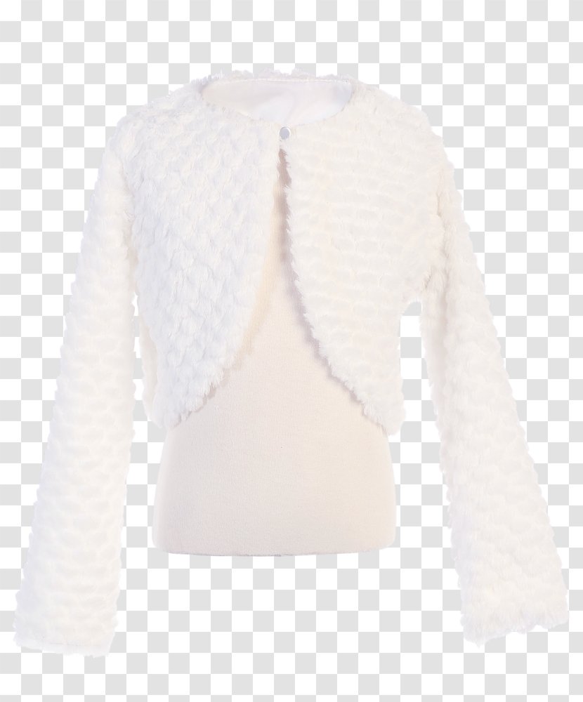 Cardigan Fur Clothing Collar Neck - White - Faux Transparent PNG