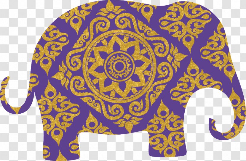 Elephants In Thailand - Photography - Purple Elephant Pattern Transparent PNG