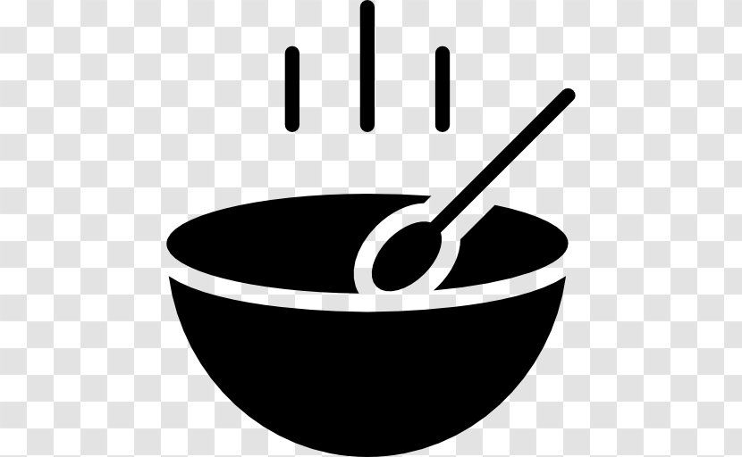 Chinese Cuisine Bowl Food - Black And White - Spoon Transparent PNG