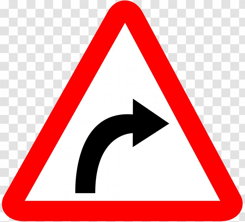 Traffic Sign Warning Curve Road - Signboard Transparent PNG